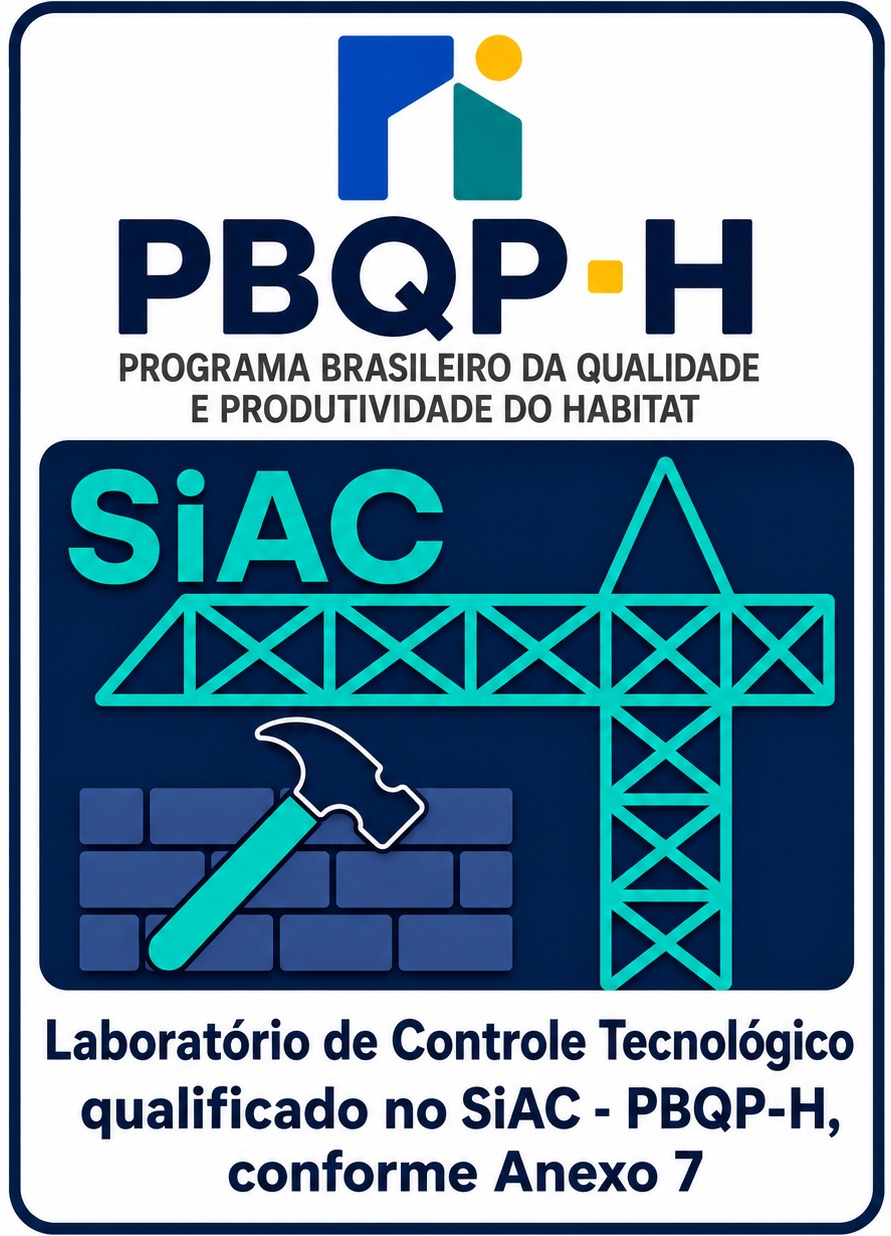 Selo PBQP-H — Laboratório de Controle Tecnológico qualificado no SiAC, conforme Anexo 7